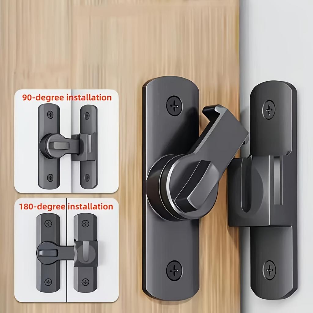 90/180 Degree Rotating Security Locks, Suitable for Barn Doors, Bathroom Sliding Doors, Garages, Bedrooms,Durable Zinc Alloy Security Door Locks
