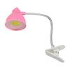 LED Clip Desk Lamp Eye Protection Reading Light for Study Office Bed Night Use Portable Bendable Neck Battery Powered 3W Pink