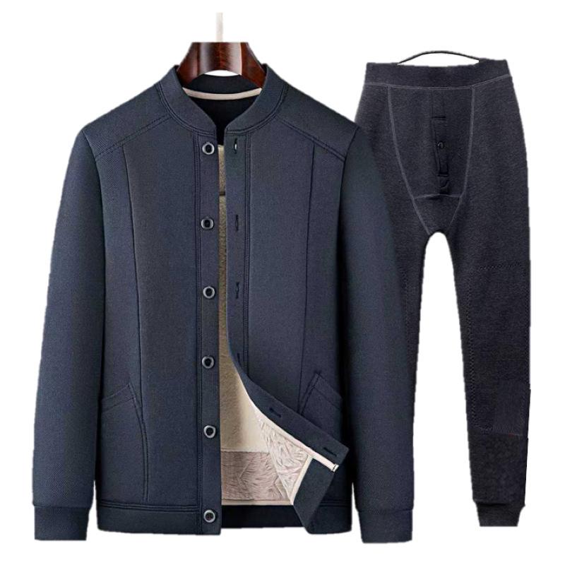 Men s Stand-Up Collar Velvet Cotton Winter Jacket - Thickened Outerwear for Father 5XL