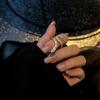 Trendy Snake-Shaped Diamond Ring for Women - Niche Luxury Design, Stylish Open Index Finger Ring