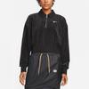 Nike Sportswear Corduroy Half-Zip Embroidered Logo Short Cropped Long-Sleeve Sweatshirt Women Tops Black DQ5939-010