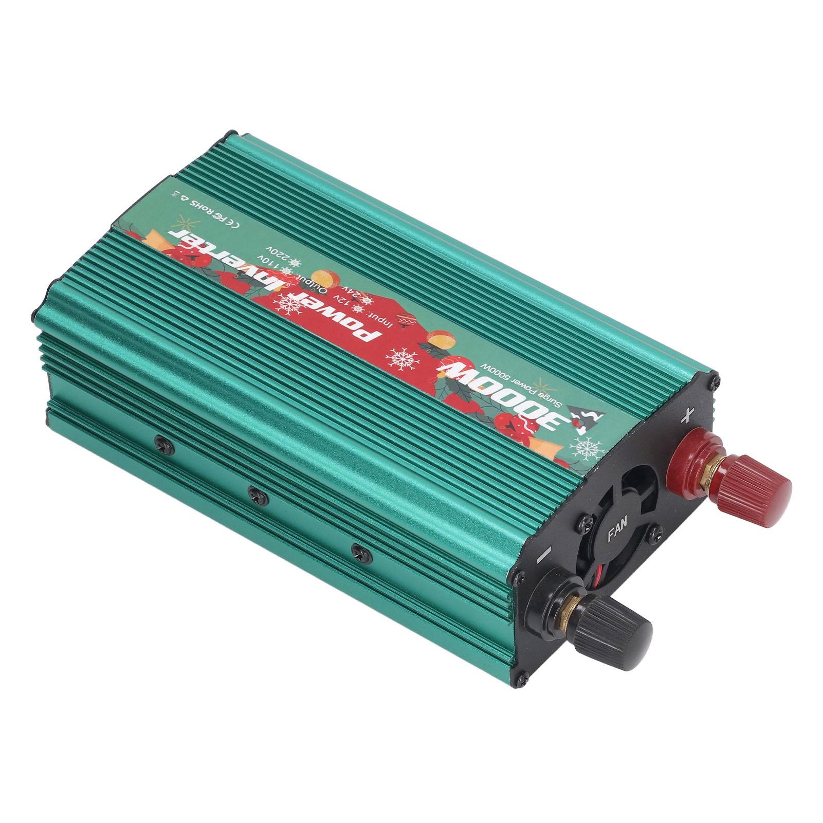 

Car Power Inverter 3000W Christmas Pattern Intelligent Aluminum Alloy Solar DC to AC Inverter 24V Green 220V 50Hz зелёный