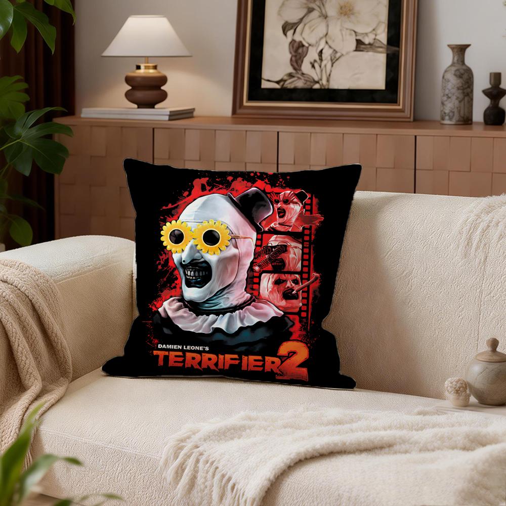 Horror Terrifier Cushion Cover Cushion Cover Set 4Pcs 50x50 45x45 40x40 Pillowcase Decorative Sofa Home Decor