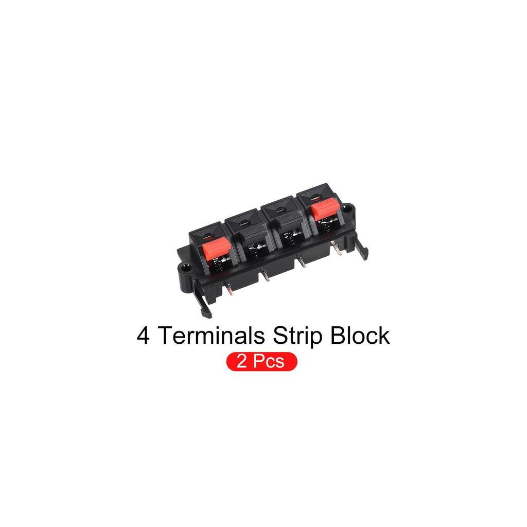 Rebower Spring Push Release Socket Speaker Terminal Connector for Speakers and Audio Players 58mm 2pcs 4-Position / Red/Black /