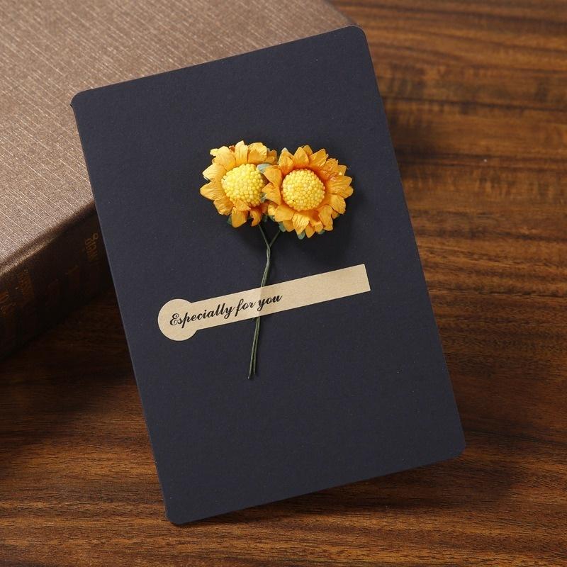 10pcs Universal Greeting Cards Best Wishes with Dried Flowers Creative Greeting Cards