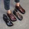 Johnature Retro Versatile Flat Short Boots Comfortable Commuting Casual Genuine Leather Women's Shoes