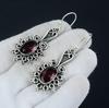 Red Garnet Earring, Red Garnet Silver Earring, Red Garnet Stone Earring, 925 Sterling Silver Earring, Gemstone Earring, Dangle Earring
