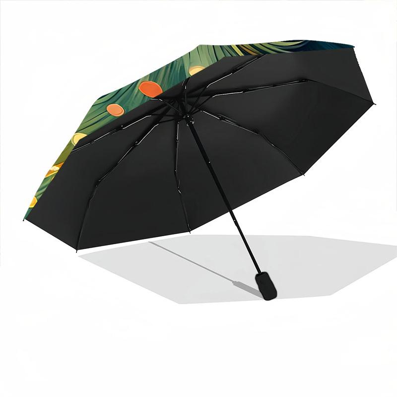 1pc Christmas Tree Automatic Folding Umbrella - Design, Durable Iron Frame for Travel, Outdoor, Beach Fashion Accessory a0920040