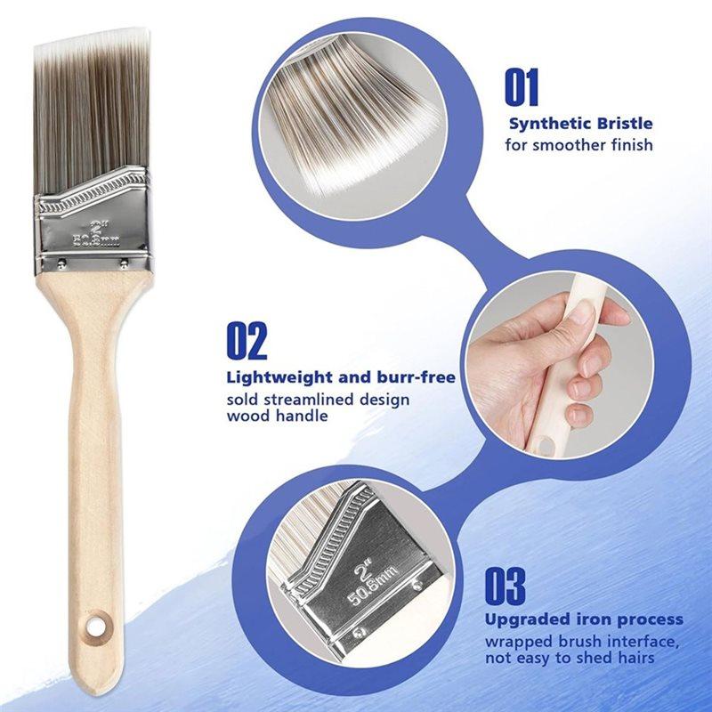 ABYN-Paint Roller Kit With Extension Pole, For Professional Painting,House Paint Roller, Paint Brushes Set