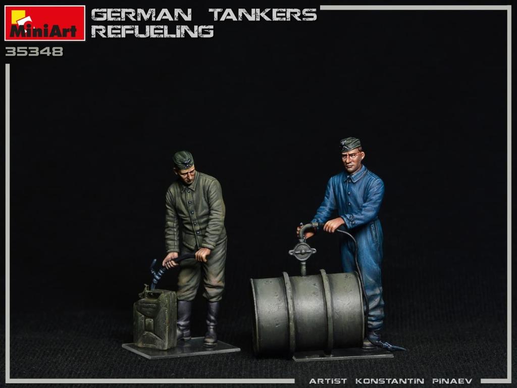 Miniart Scale German Refueling Tank of Includes 2 Drums and 4 Oil Plastic Model Kit MA35348 1/35 (Set 2, Cans)