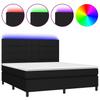 Box Spring Bed with Mattress & LED Black 180x200 cm Fabric