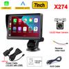 7 Inch Portable Car Radio Multimedia Video Player Wireless CarPlay Android Auto Bluetooth Car Touch Screen Rear View Camera