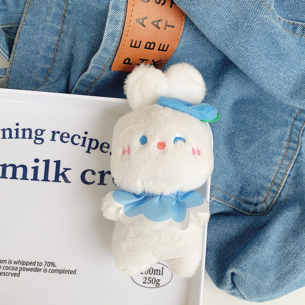 Adorable Blueberry Bunny Plush Toy With Lace Apron Soft Stuffed Animal Doll