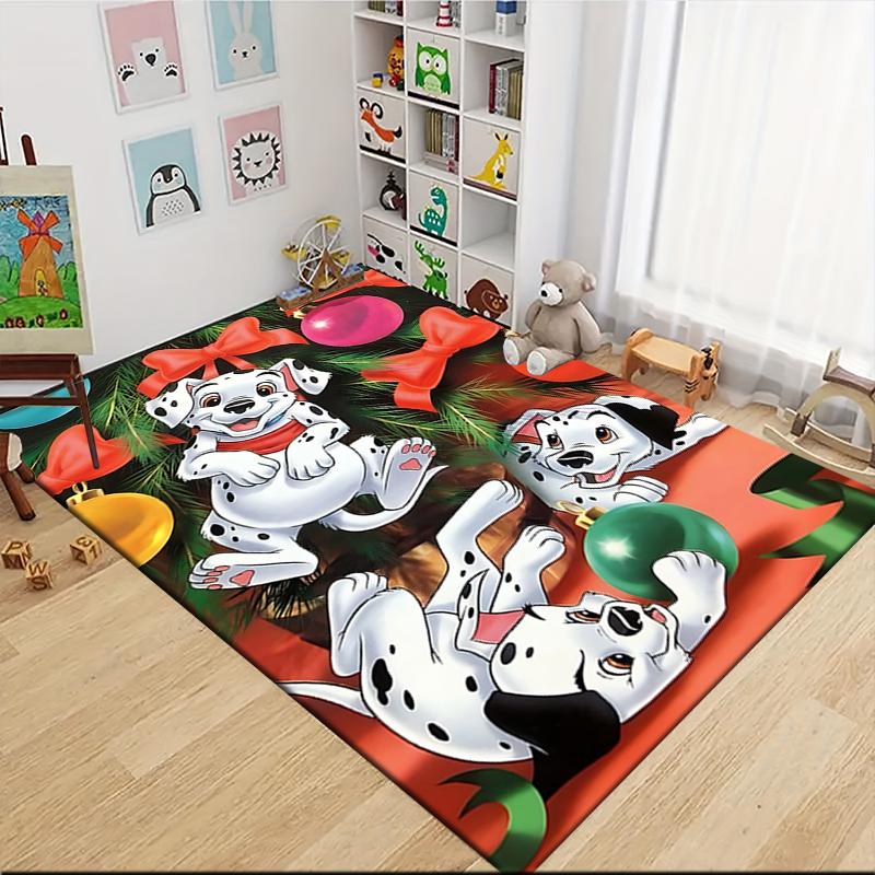 Dalmatian Dogs Christmas Decorations Carpet Rug Soft Washable Anti Slip Home Living Room Sofa Mats Personalized Christmas Rug
