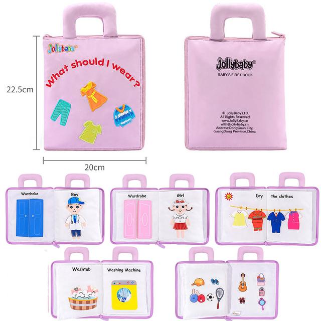 Montessori Toys for Kids Baby Cloth books Learning Education 3D Quiet Fabric Activity Story Book For Toddlers Enlightenment Gift