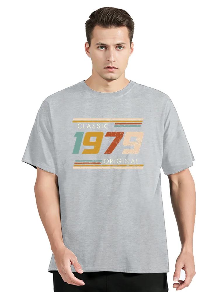 Lustiges 1979 Original Vintage T-Shirt Sommer Grafik Baumwoll-T-Shirt Streetwear Kurzarm Geburtstagsgeschenke T-Shirt Herren Kleidung