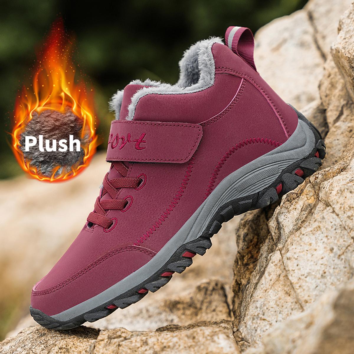 

Женские зимние бархатные теплые и толстые туфли для мамы, зимние ботинки, спортивные и повседневные туфли для ходьбы для среднего и пожилого возраста, противоскользящие 37 красный