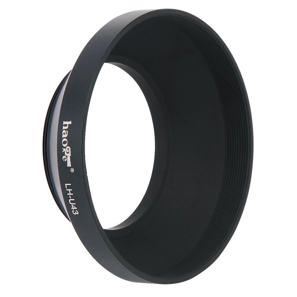 Haoge Round Metal Lens Hood for Panasonic LUMIX and Leica Digital Cameras LH-U43 Screw-in DMC-LX100 D-LUX