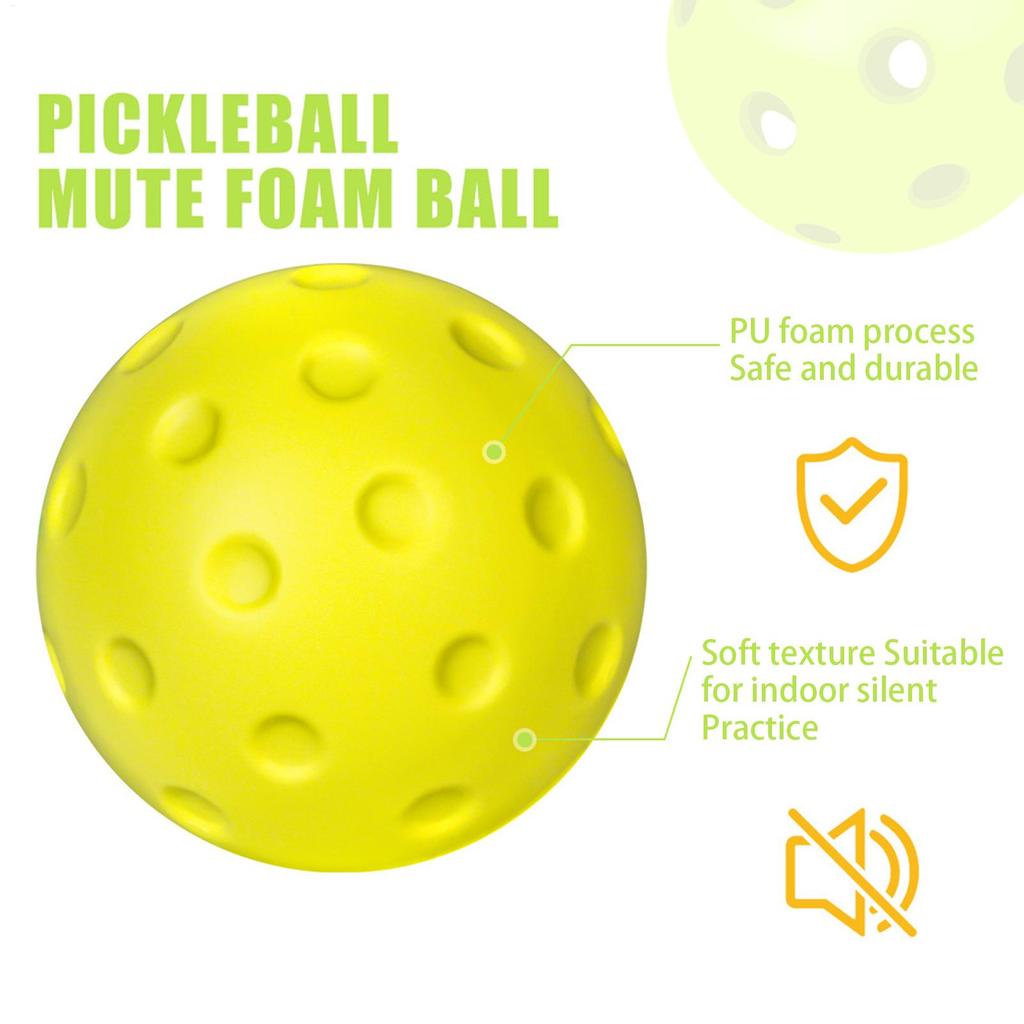 1PC Silent Pickleball Indoor Entertainment Silent Practice Ball PU Foam High Bounce Resistance Not Disturbing People