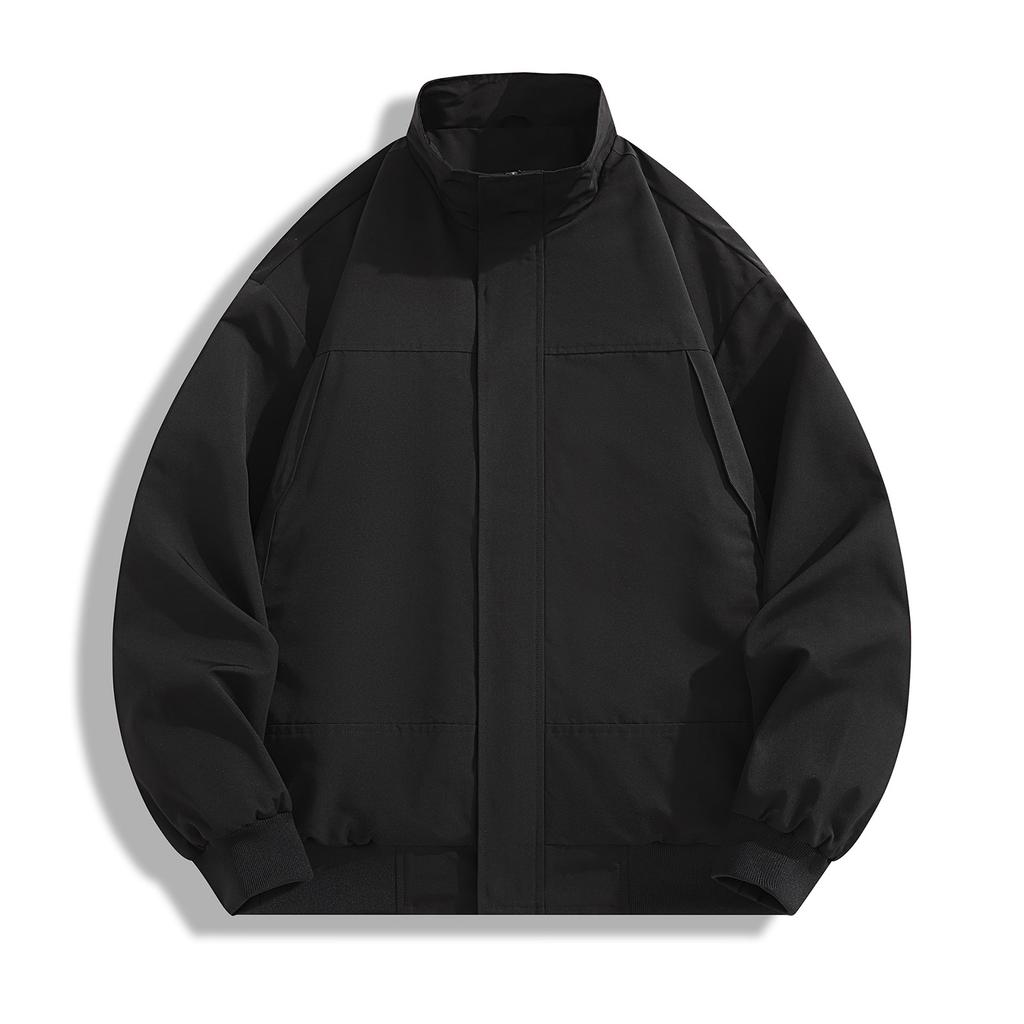 Men's Solid Color Jacket Fashion Sports Casual Workwear Trend Loose Jacket