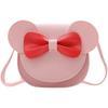 Color Bow Solid Girl Baby Shoulder Purse Simple Cute Flower Details Wear Casual