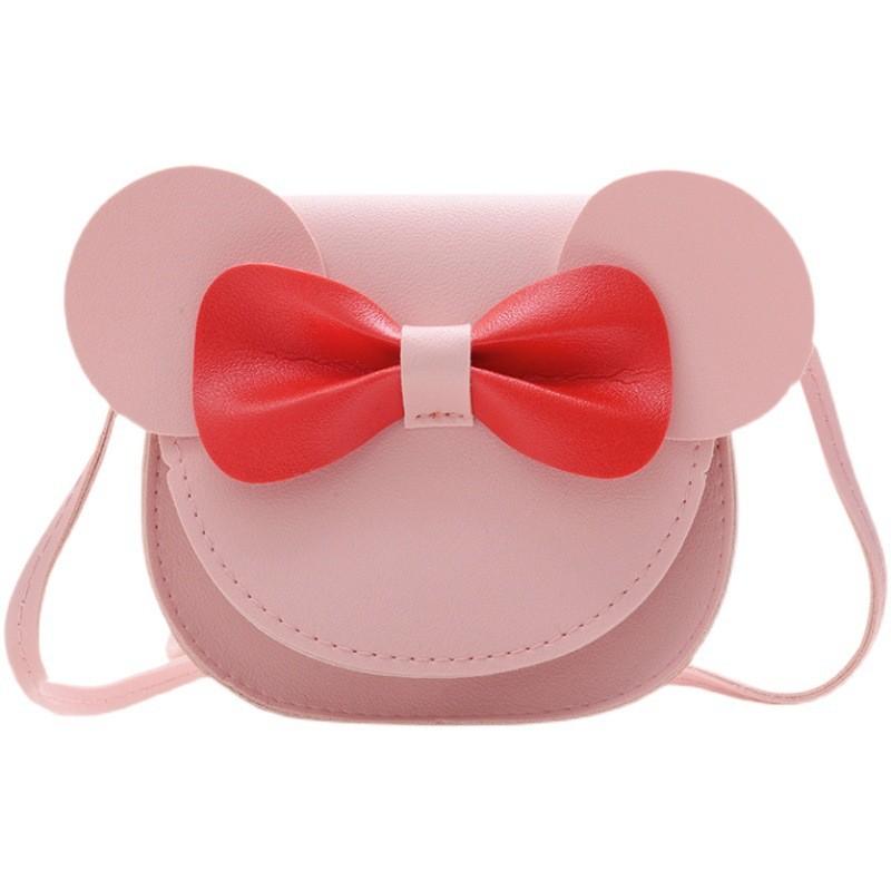 Bow Solid Color Girl Baby Shoulder Purse Simple Cute Flower Details Casual Wear