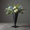 Black Iron Vase Modern Design Triangle Minimalist Style