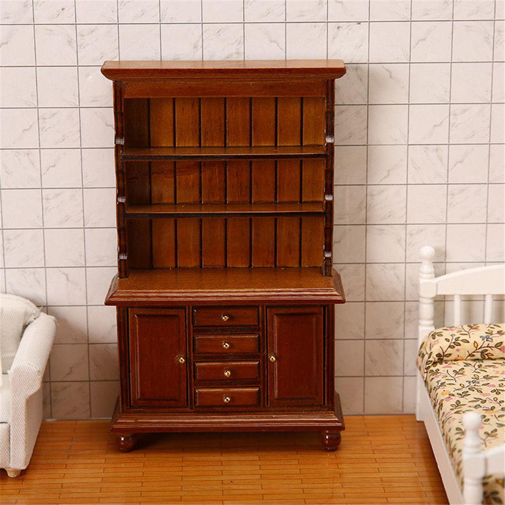 NEW Cabin Accessories Bookcase Wood Cabinet Multifunction Miniature Furniture