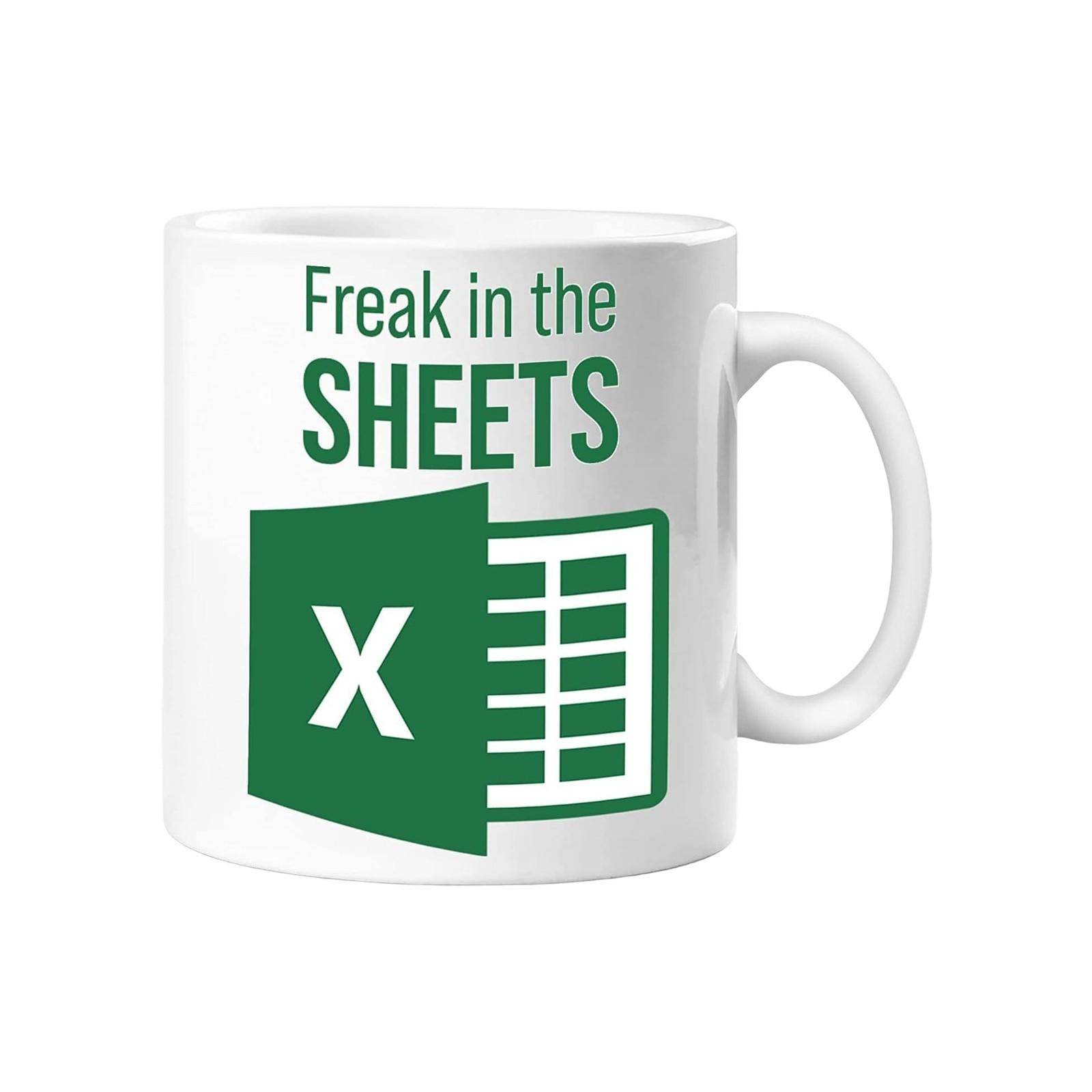 

Керамическая кофейная кружка «Электронная таблица» — это практичная и креативная чашка One Size