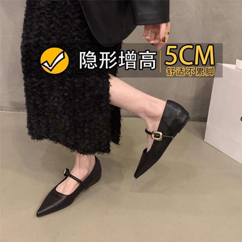 Women's commuter flat Mary Jane women's shoes spring temperament pointed head shallow mouth single shoes
