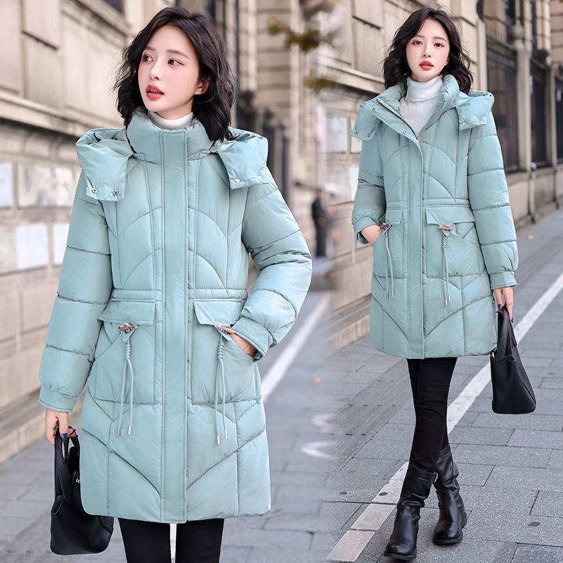 Fashionable, Slimming and Form-fitting Cotton-padded Jacket for Women Winter, Thickened Mid-length Coat