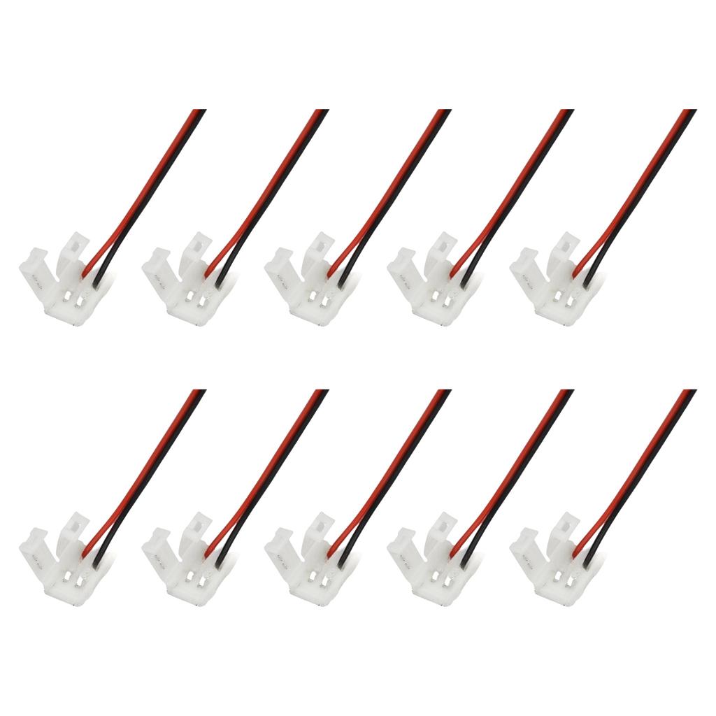 10Pcs No Soldering 2Pin Power Wire Connector LED Strips Lights Connector Splice Clip LED Strip Accessories Connectors