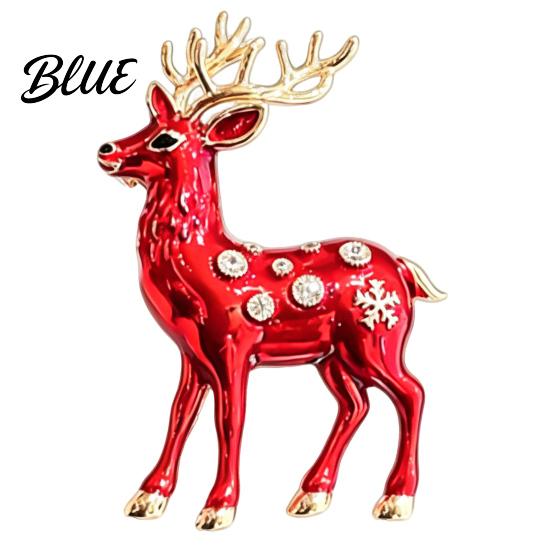 Elk Lapel Pin Christmas Reindeer Brooch Pin Rhinestone Sweater Alloy Cardigan Coat Suits Accessories Jewelry Gift for Xmas