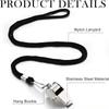 2Pcs Stainless Steel Whistle With Lanyard Outdoor Sports Whistle Super Loud Emergency Survival Whistle