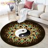 Yin Yang Round Mats Ying Yang Pentagram Area Rug Carpets for Living Room Bedroom Tatami Circle Carpet Kids Play Mat Round Carpet