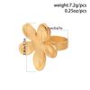 Chic Petal Charm Matte Gold Color Rings for Women Goth Resizable Open Flower Cuff Finger Rings Girls Party Y2K Jewelry Creative