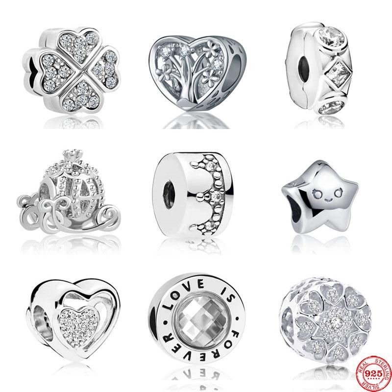 New White Love Is Forever Clover Family Tree Diy Bead Fit Original Charms Silver 925 Bracelet For Girl Fashion Jewelry