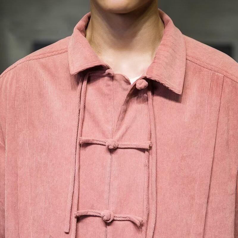 Men's Spring Retro Chinese Style Frog Button Tang Suit Shirt