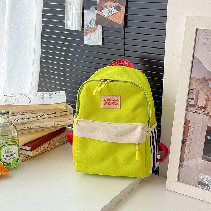 

Kids Candy Color Lightweight Backpack - Fashionable Color Block Design for Kindergarten Boys and Girls
