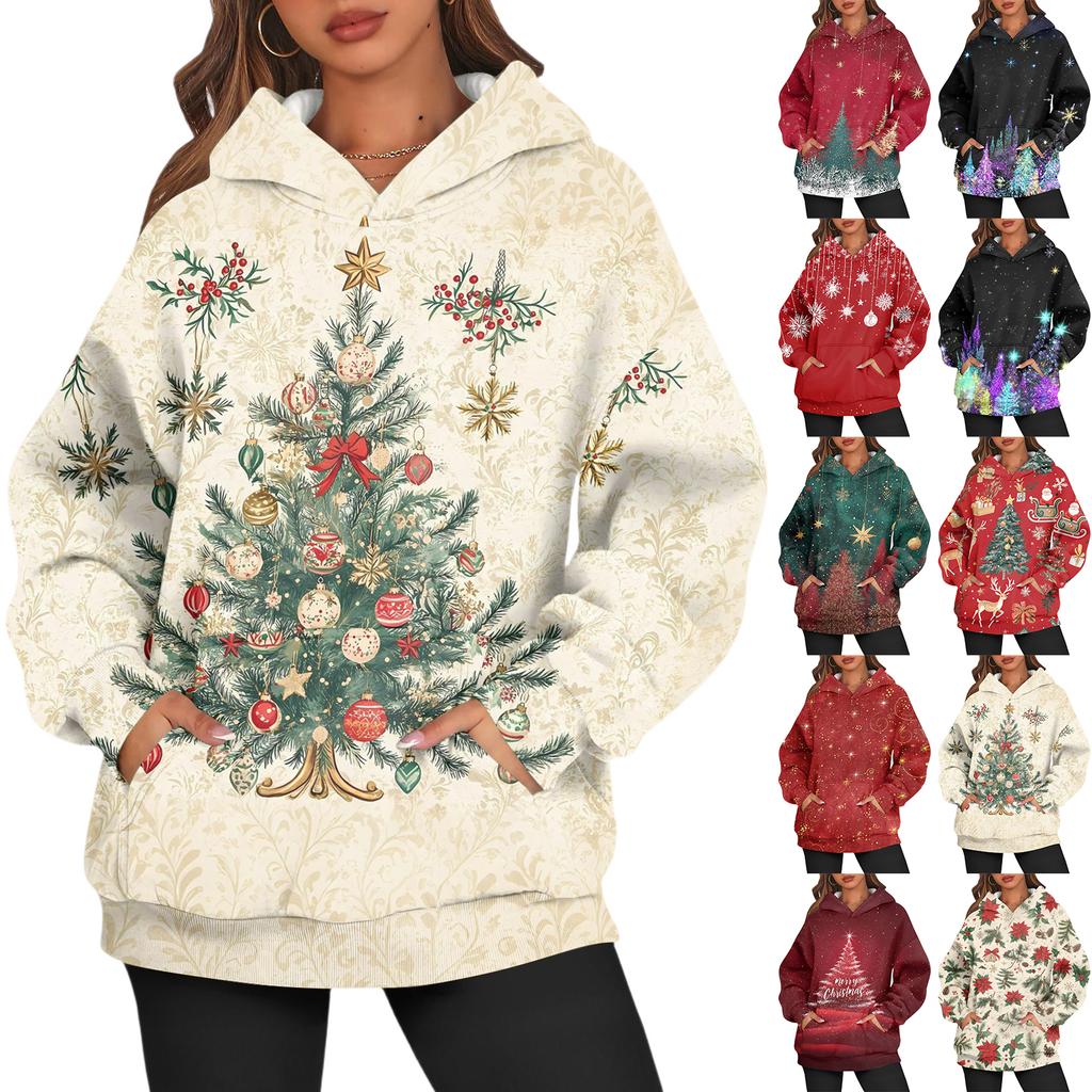 Women's Fashion Daily Versatile Casual Crewneck Sweatshirts Long Sleeve Printed Top Sweatshirts