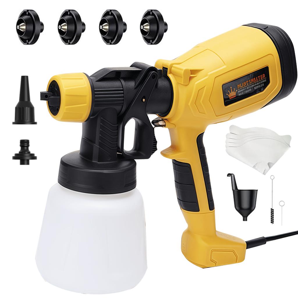 1000ML Electric Spray Gun Cordless Paint Sprayer Auto Furniture Steel Coating Airbrush Compatible For 21V Battery
