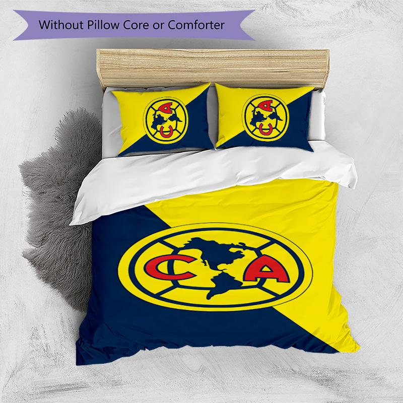 Club América 3pcs Bedding Set Duvet Cover Closure Includes 1 Duvet Cover & 2 Pillowcases for All Seasons Bedroom Home Dorm Decor