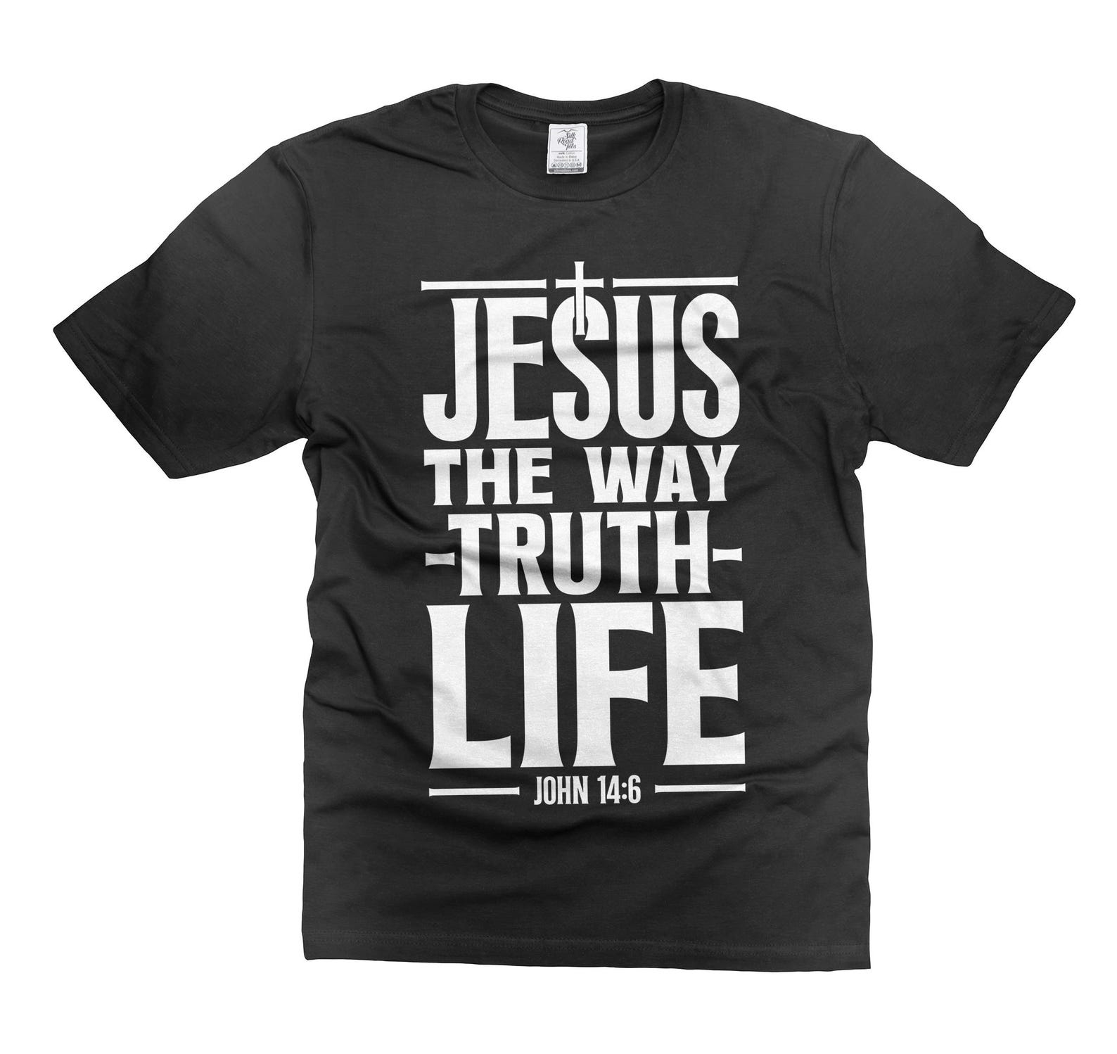 Jesus Way Truth Life T-Shirt: Christian Church Tee M