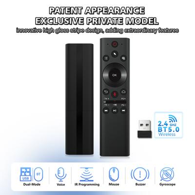 2.4G BT 5.0 Wireless Voice Remote Control with IR Learning Replace Air Mouse 6 Axis Gyroscope for Smart Phones Laptops Smart TVs