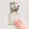 Cute Cartoon Cat Self-Adhesive Switch Stickers, Decor for Bedroom Living Room Kitchen Home Decoration