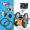 Educational constructor electronic robot with battery, for teaching robotics and experiments, with solar battery and motor