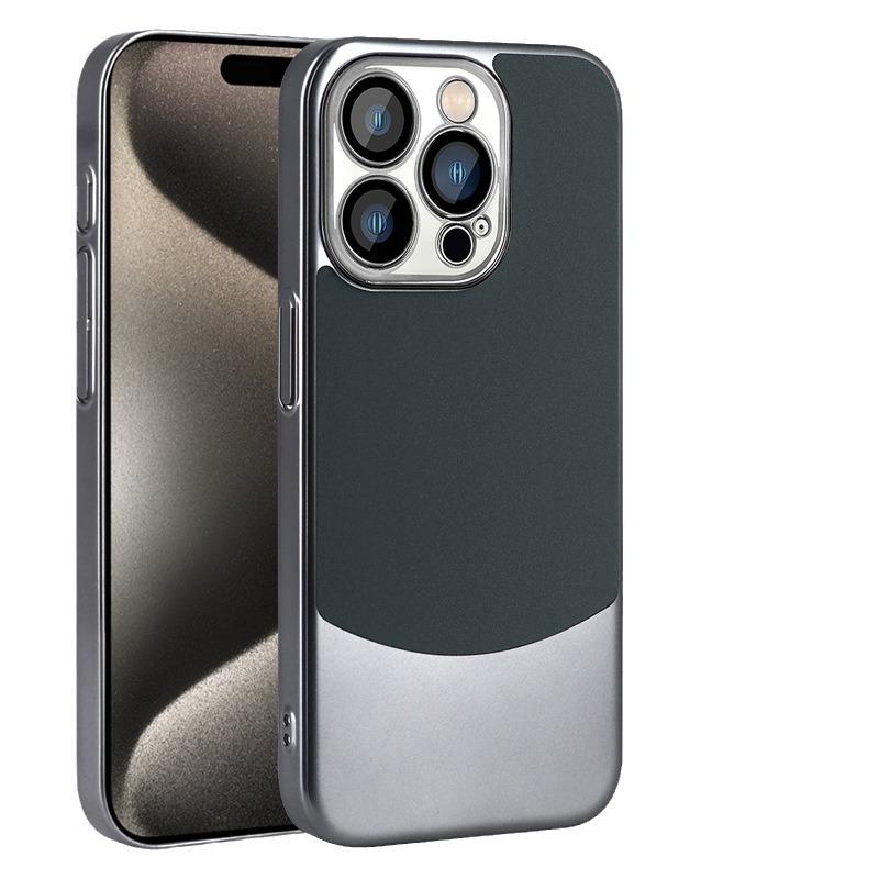 

Чехол для телефона Apple 15ProMax со встроенной защитной пленкой для объектива, однотонная кожаная цветовая комбинация, подходит для iPhone13/14, противоударный комплект 12p iPhone 12 6.1 inch