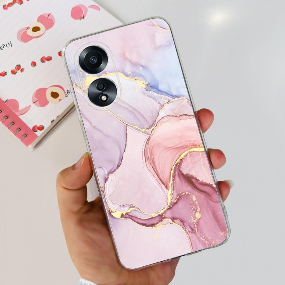 For Cover Oppo A58 4G CPH2577 Case Love Heart Butterfly Cover Shell For Oppo A78 5G 4G CPH2565 Soft Clear TPU Bumper Etui