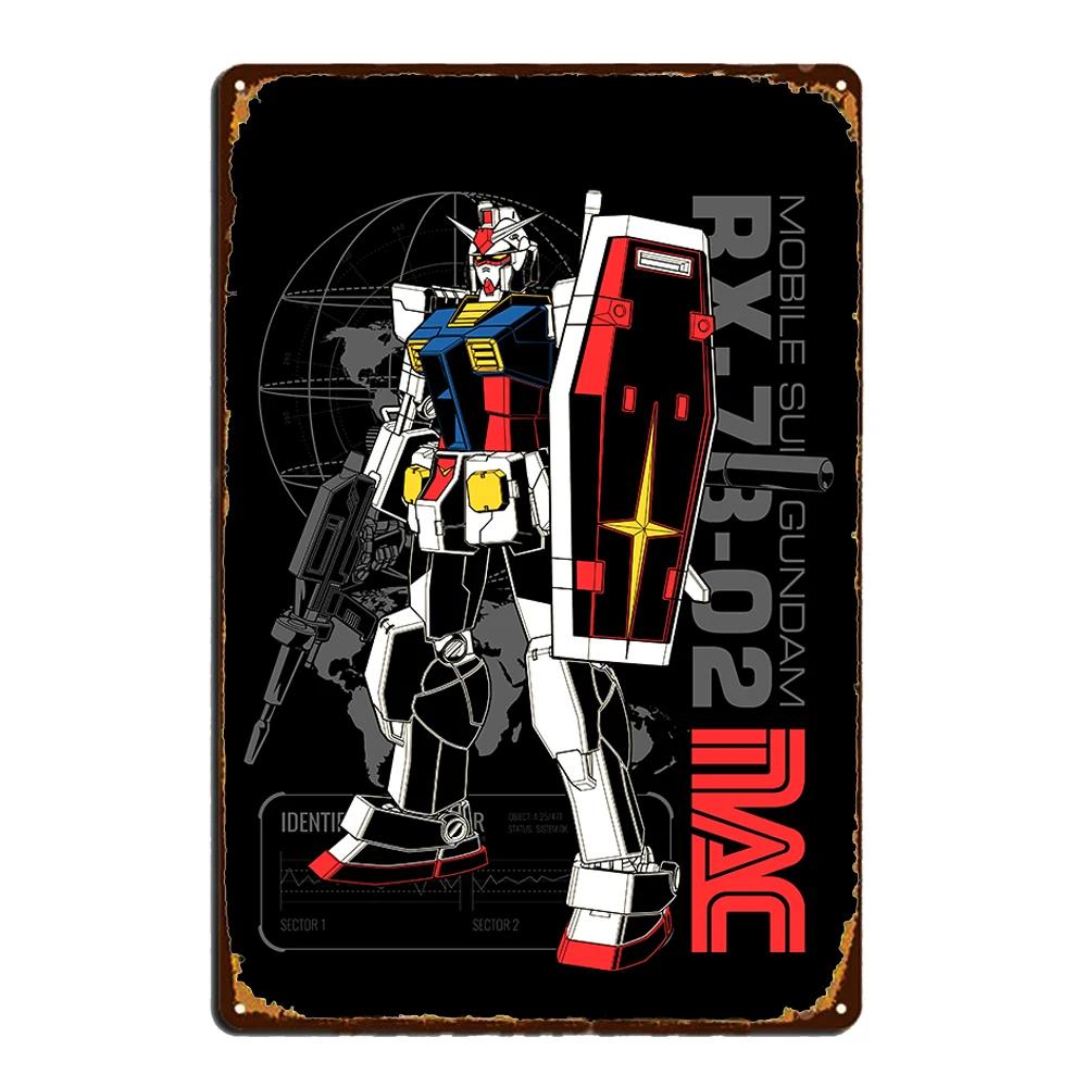 Segno di Latta Animazione Sci-Fi Robot Anime Vintage Film Cartone Animato Poster Man Cave Piastra Murale Segni Decor Shabby Garage Targhette in Latta
