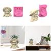 Durable Silicone Mold Exploy Casting Mould Girl Shaped Succulent Planter Molds Clay Molds for DIY Making Resin Flowerpot